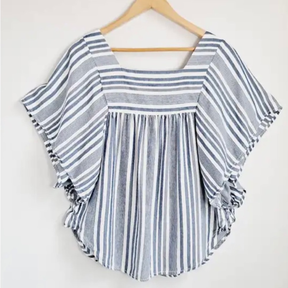 Lounge Beach Lunch striped kimono sleeve shirt